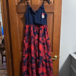 Disney Navy and Red Tropical Dress